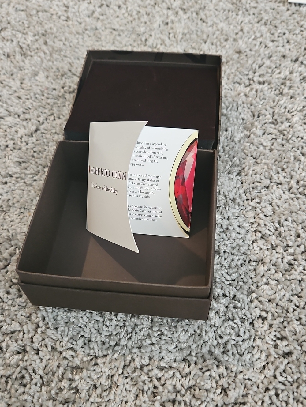 Roberto Coin Brown Jewelry Box with Branded Booklet